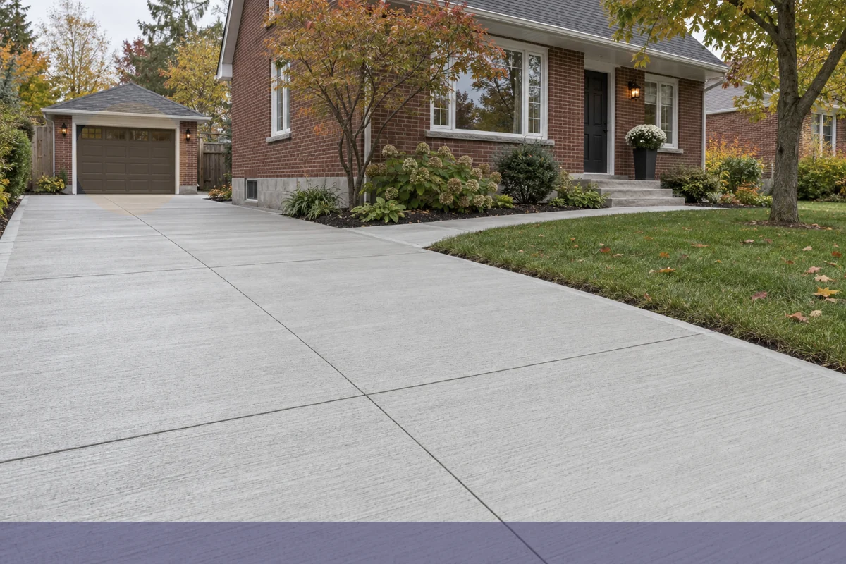 Concrete Driveways finished detail in Cornwall and Eastern Ontario